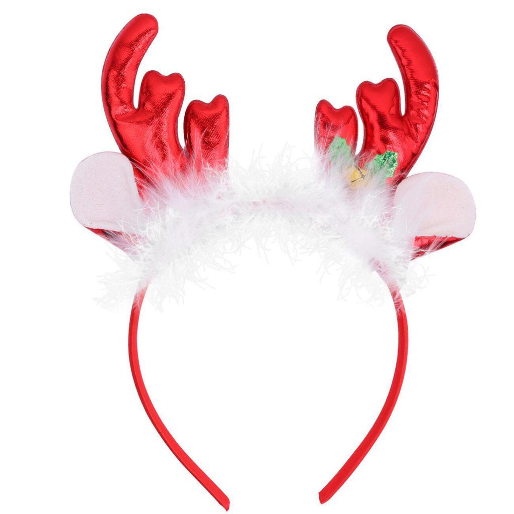 Christmas Antler Headband with Bells & Glitter - Festive Hair Accessory for All Ages