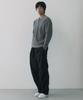NODU Waffle Henley Neck Knit [Gray]