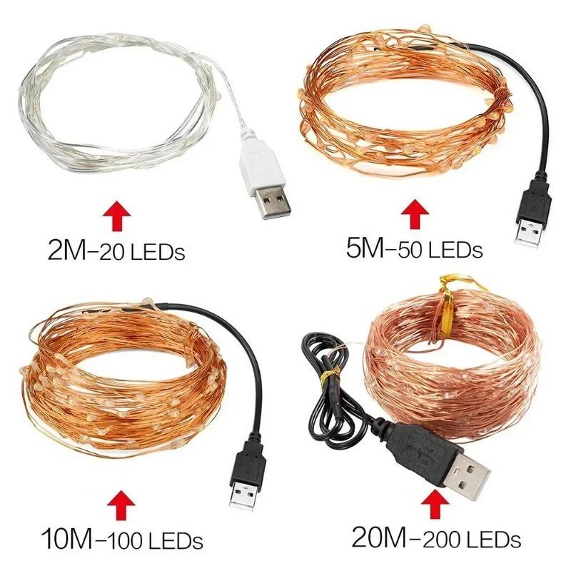 USB Powered Copper String Lights, Fairy Lights, and Starlight Lights Are Suitable for Decorating Parties, Weddings Festivals,Halloween,Christmas