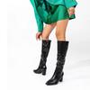 Eilyken 2026 Fashion Square Heels Pointed Toe Women Knee-High Boots Autumn Winter Shoes Punk Style Zipper Long Booties