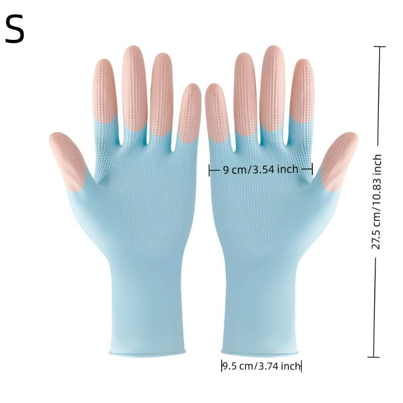 1 Pair Colorful Household Cleaning Gloves, Kitchen Dishwashing Gloves, Non-Slip Household Gloves, Suitable For Small Large Hands