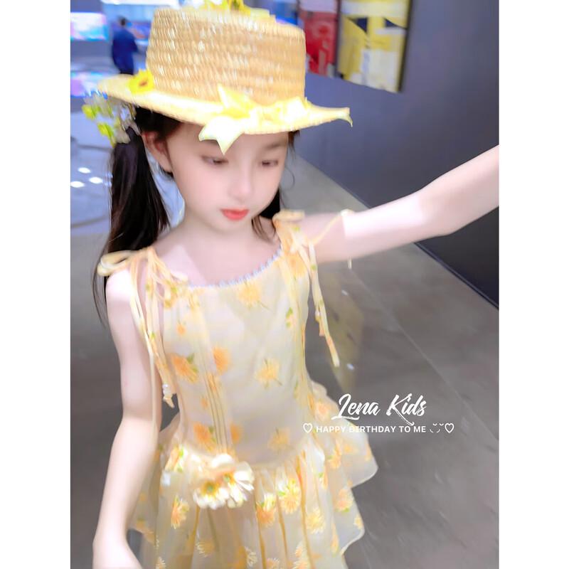 LENAKIDS Girls  Heavy Embroidered Daisy Tencel Princess Dress M (Height 165-175cm, Weight 55-67.5kg)