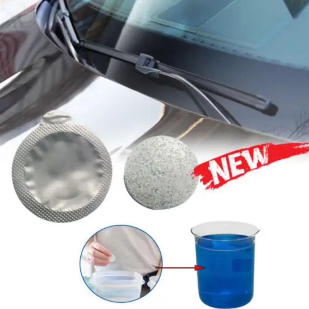 100 adet katı temizleyici araç ön camı temizleyici efervesan Tablet otomatik silecek cam katı temizleme konsantre tabletler deterjan