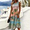 Women's Fashion Round Neck Sleeveless Casual Dress for Summer Everyday Wear
