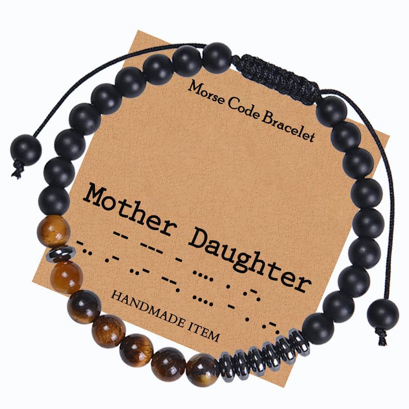 JYL TS Bracelet Cross  Minimalist Enhances Faith & Protection Mother Daughter-Morse code 1