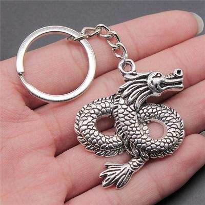 1pcs Zinc Alloy Dragon Charms Key Chains Keychain Handmade Wedding Gifts Souvenirs 45x38mm P-K1417-B13269 KTY