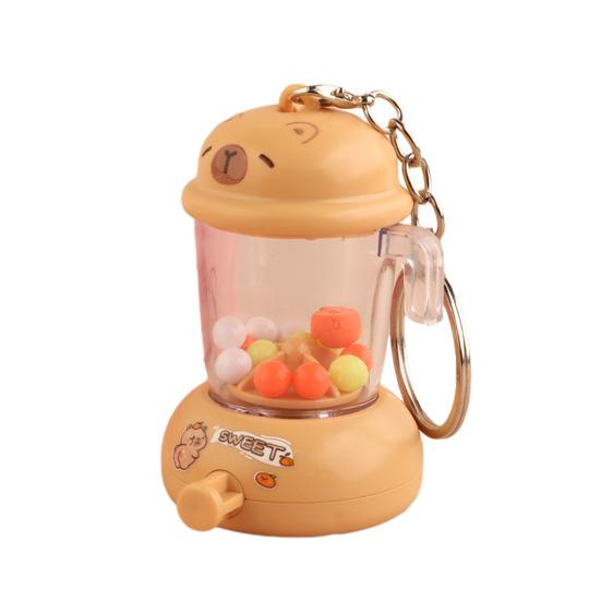 Kids Manual Juice Press Gashapon Keychain Simulation Extractor Toy with Spinning Balls Mini Backpack Charm for Boys Girls