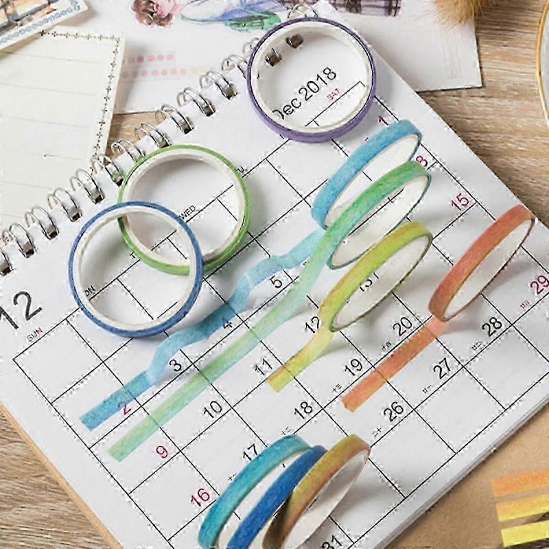 Crafting Essentials, Washi Tape Set for Crafting, Rainbow Colors Thin Washi Masking Tape, Decorative Tapes, Craft Tape, Scrapbook Washi Tape