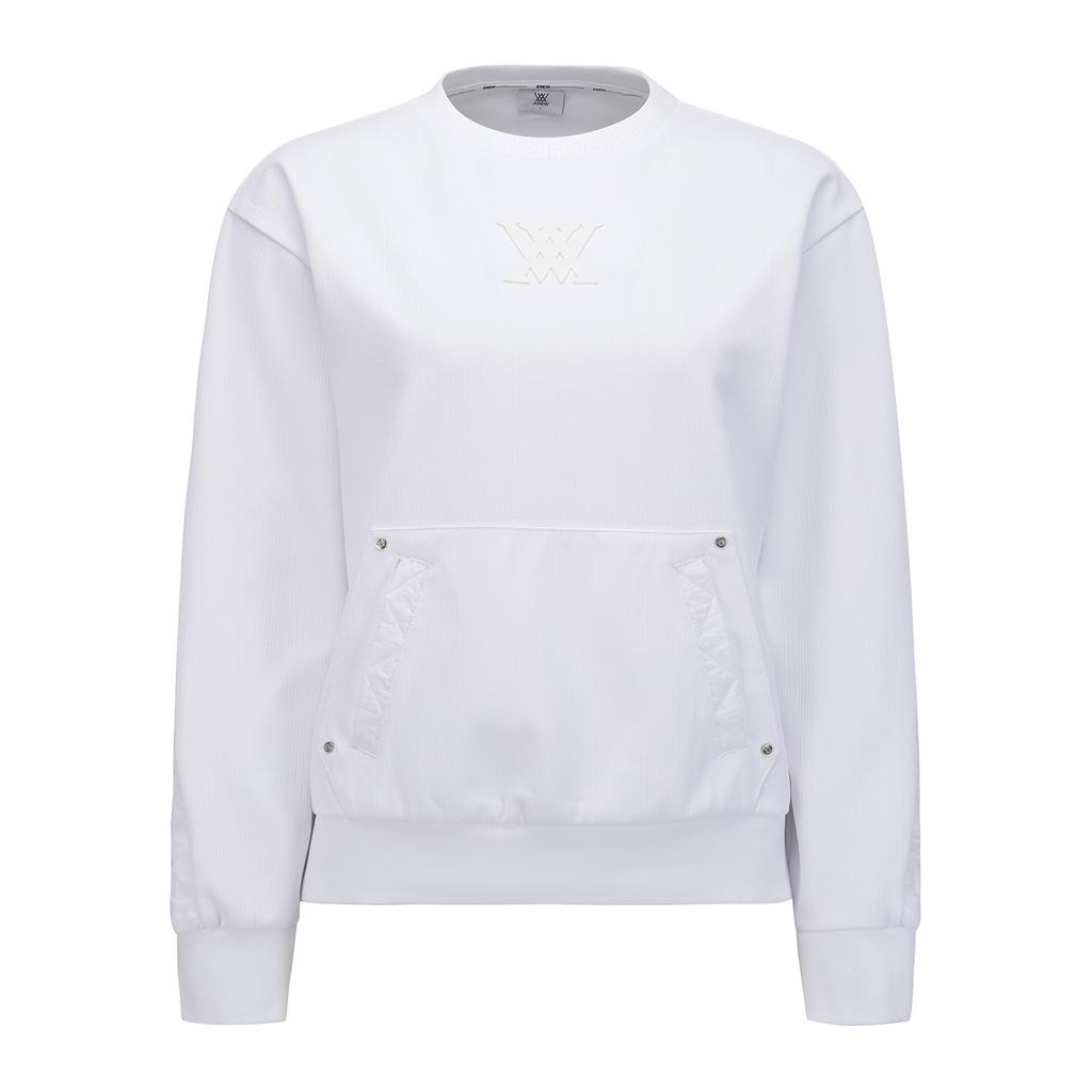 ANEW GOLF Women Sp Textured Sweatshirt_Wh