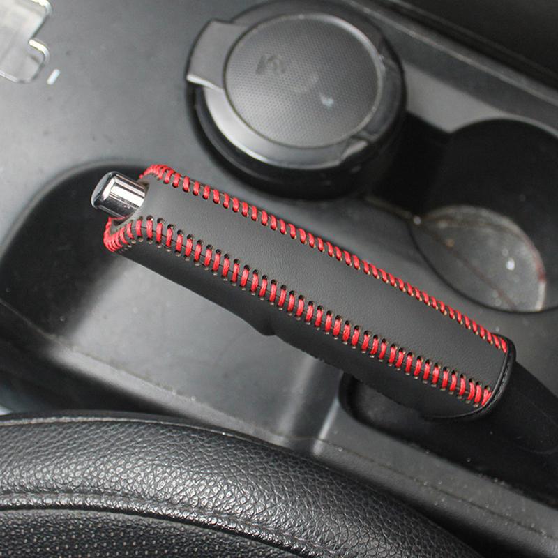 PU Leather Car Gears Handbrake Cover Shift Lever Cover Collars Handbrake Cover Hand Brake Cover Anti-Skid Auto Parking Brake