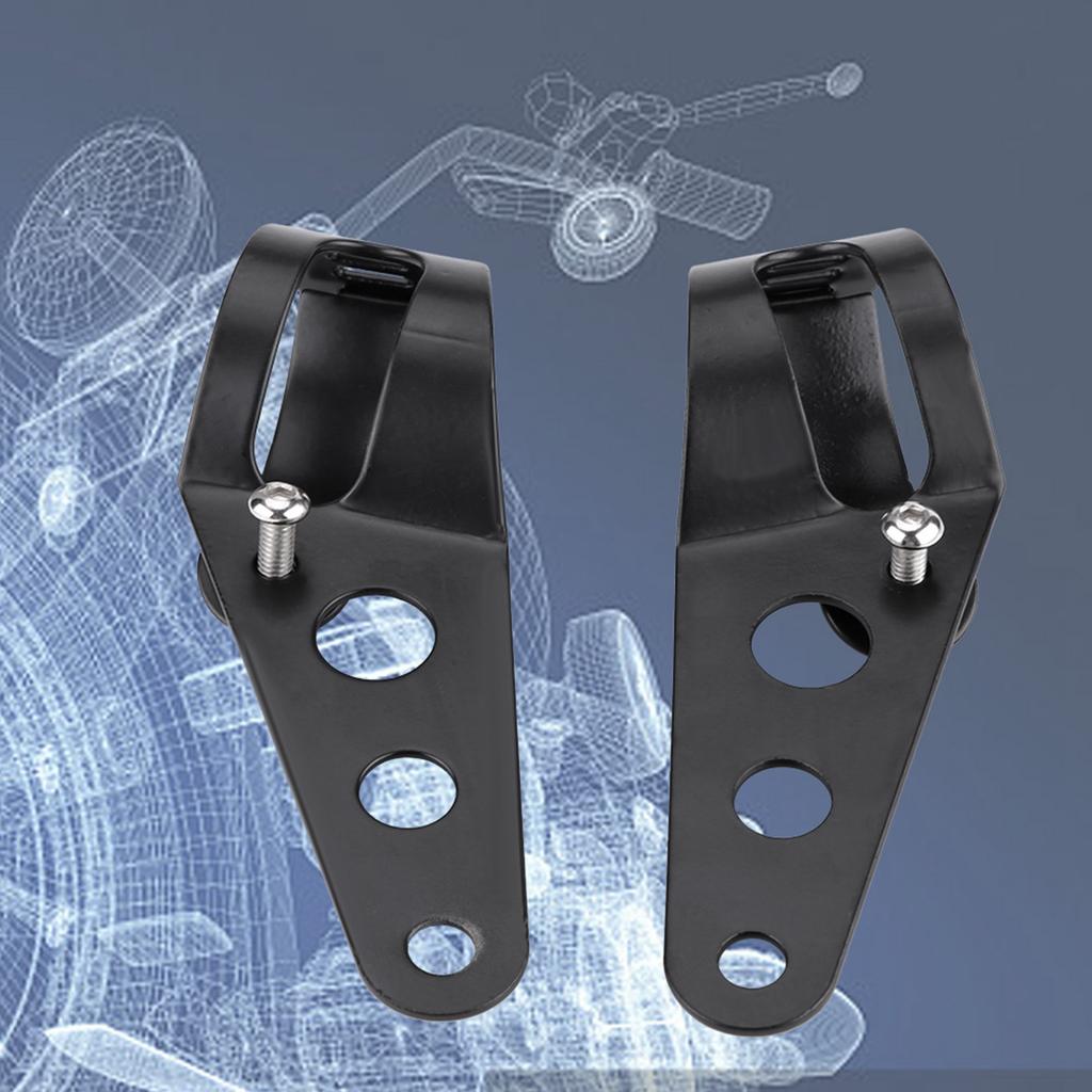 35 43mm Motorcycle Headlight Mount Bracket Fork Tube Clamp Kit Black for Chopper Cafe Racer
