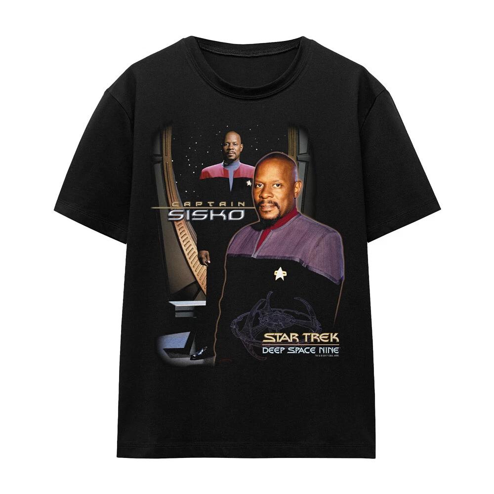 Star Trek Captain Sisko Ladies 100% Cotton T-shirt Mens Tees Top S-2XL, Black 3XL