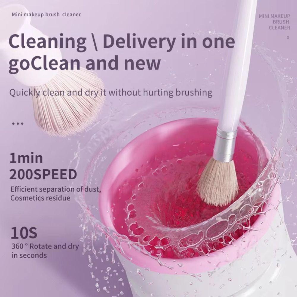 USB Lazy Cleaning Brush Tool Portable Brush Scrubber Makeup Brush Cleaner Machine  Washing Spinner