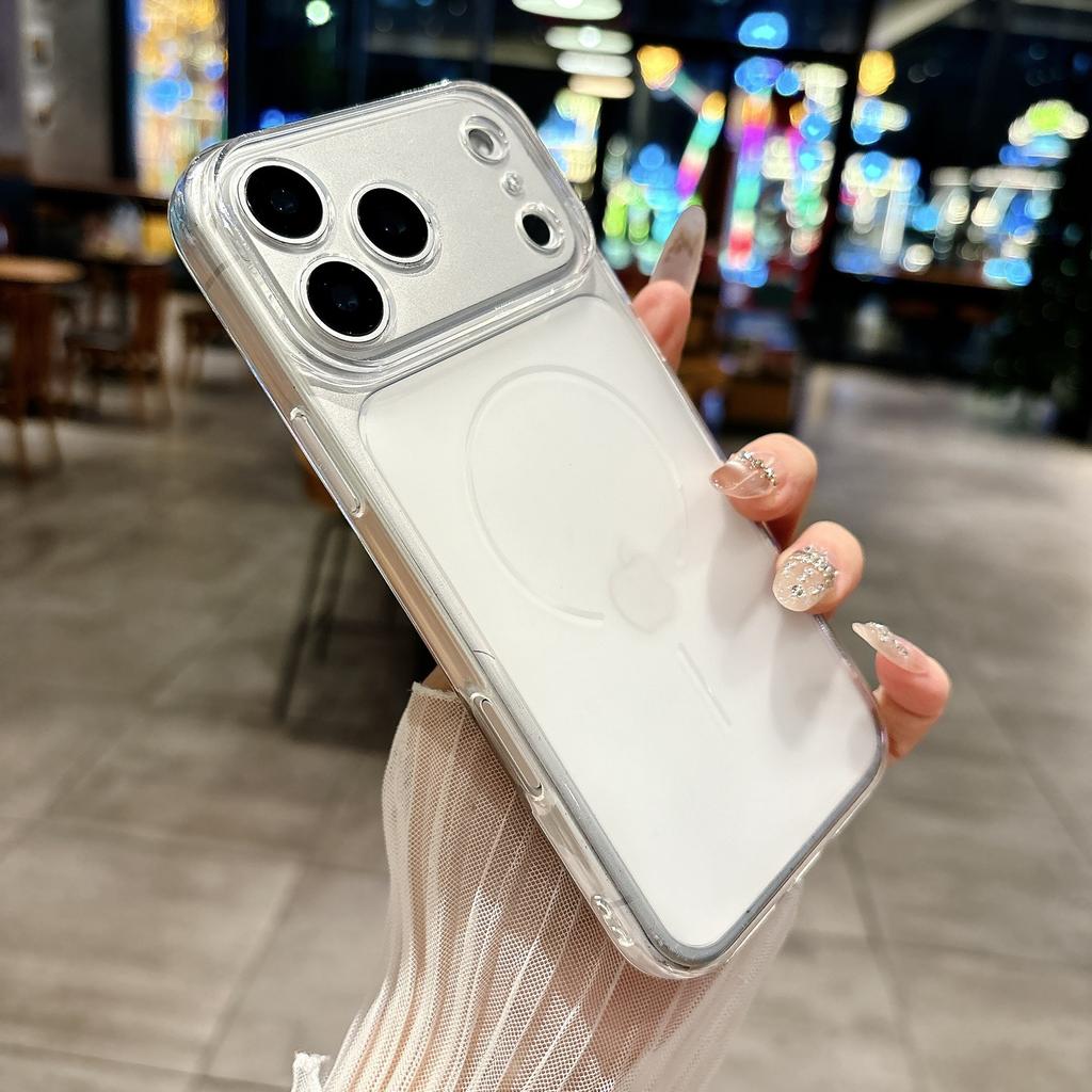 MagSafe Compatible Clear TPU Phone Case with Large Camera Bump Protective Cover for iPhone