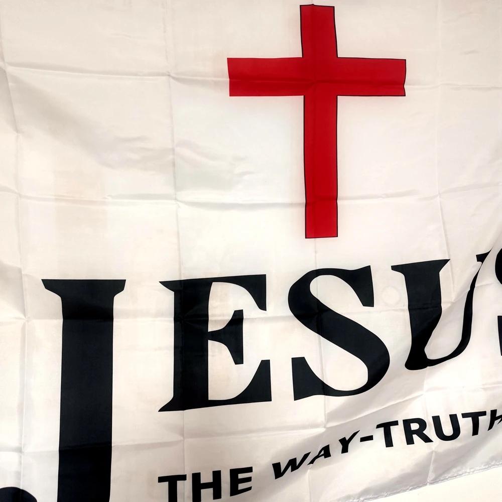 Jezus De Weg Waarheid Leven Vlag, Polyester Banner, Buiten Decoratie, 90x150cm