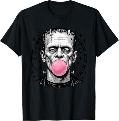 Maglietta Vintage Divertente di Halloween Mostro di Frankenstein Gomma da Masticare