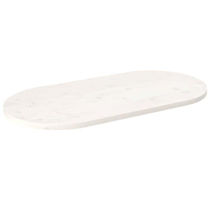 VidaXL Dessus de table blanc 100x50x2,5 cm bois de pin massif ovale 824361