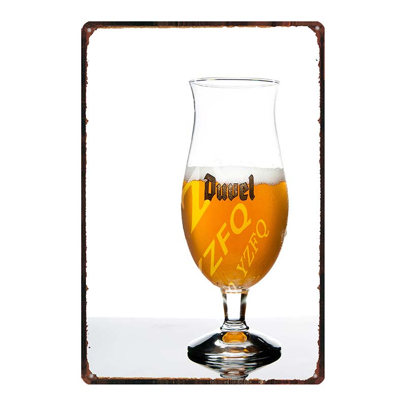 YZFQ Belgické Pivo Duvel Plechové Kovové Značky Deska Vintage Hudební Bar Restaurace Domov Pánská Jeskyně Dekor Nástěnné Samolepky DU-7713B