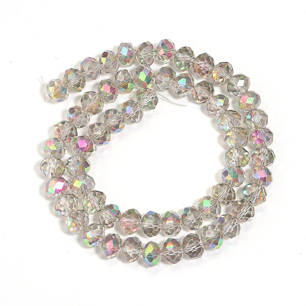 1 Strand 3/4/6/8/10mm Faceted Crystal Beads Transparent Pink Glass Loose Beads For Jewelry Making DIY Necklace Bracelet Supplies
