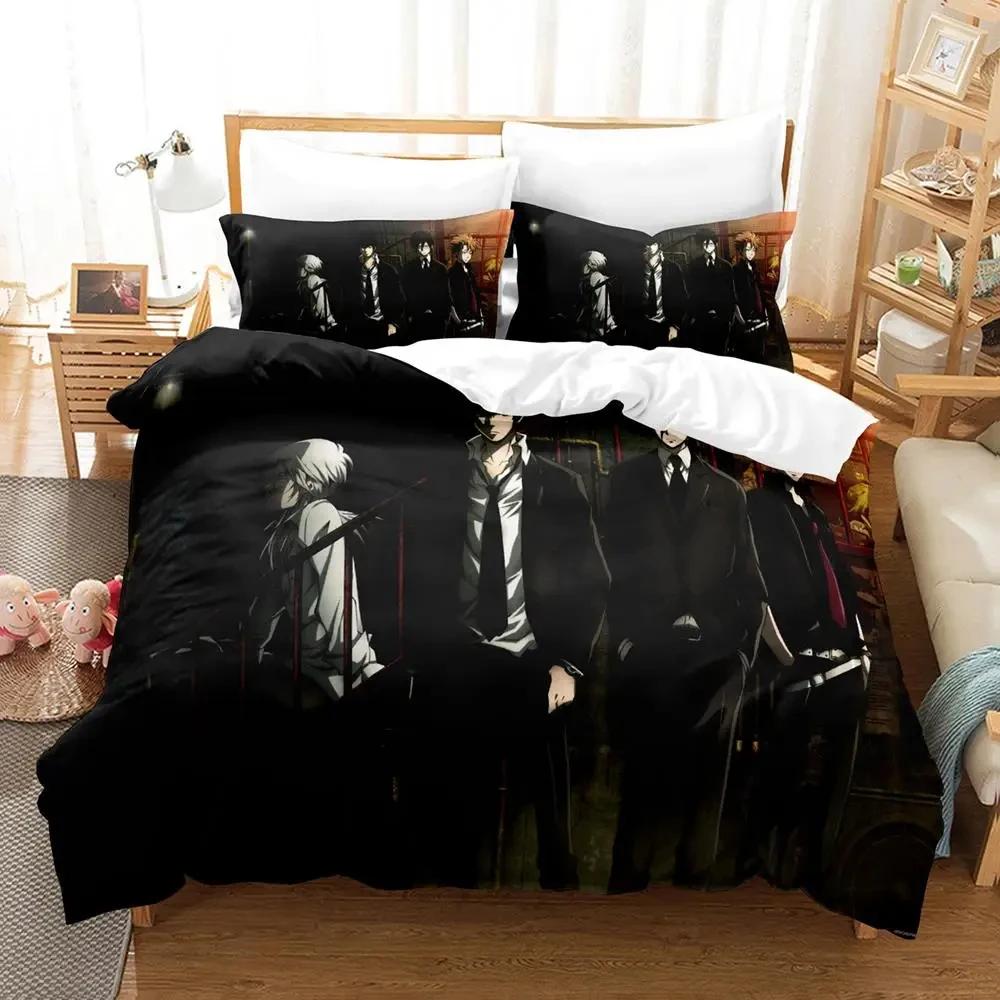 Psycho Pas Anime Single Double Quen King-Sized Dimensionsd Dimensions Bedspread Coverlet for Adult Peoples Young Boys Soft Duvet Cover Bed Linen Set