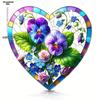 Colorful Gilly flower Heart-Shaped Suncatcher - Stained Glass-Style Glass Effect with Vibrant Floral Design, Perfect for Home & Garden Decor, Ideal fo