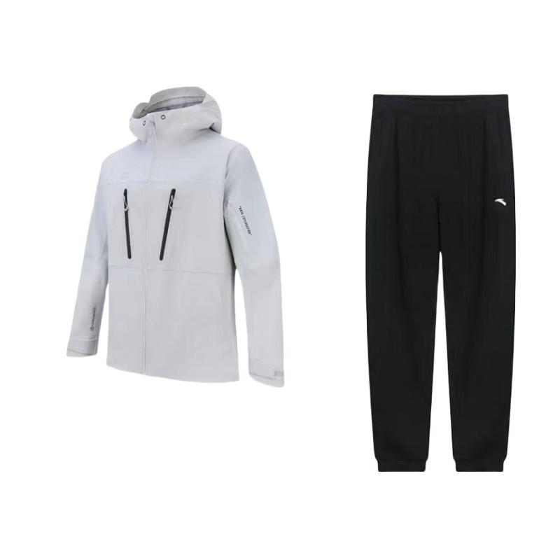 

Anta Letter Print Hooded Loose Long Sleeve Comfortable Elastic Waist Casual Sports Suit Men suits 952337309-1+952337604-5 S