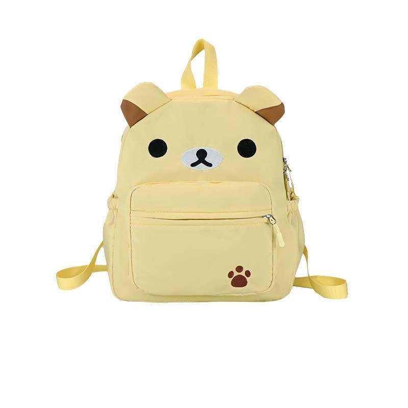 Schoolbag Japanese Cute Canvas Brown Milky White Large Capacity Bear Versatile Student Soft Girl Backpack Cartoon Schoolbag Backpack