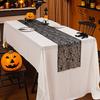 Halloween Black Lace Polyester Tablecloth for Party Decorations Fabric Easy To Cleaning Foldable Designs