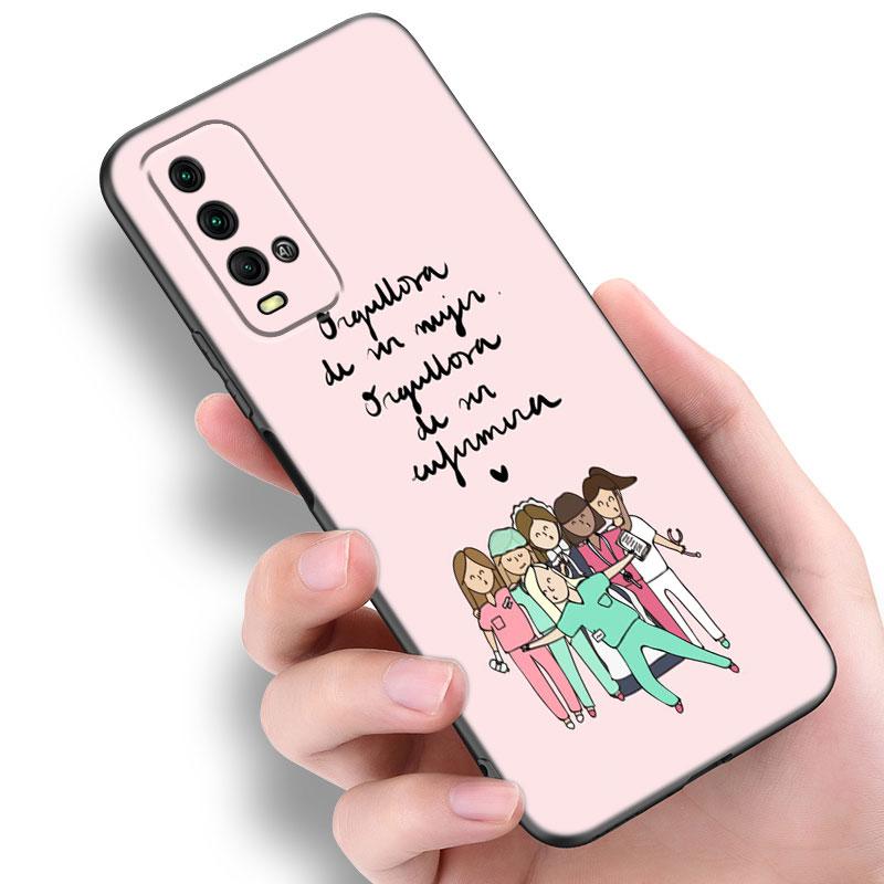 Cartoon Medizin Arzt Krankenschwester Handyhülle Für Xiaomi Redmi Note 5 6 9T K20 K40 K50 Pro 7A 8A 9A 9C 9i 10A 10C A1 S2 Schwarze Hülle