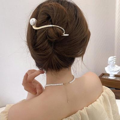Summer High-End Twist Clip Headdress: Elegant Back-of-Head Hairpin for Women