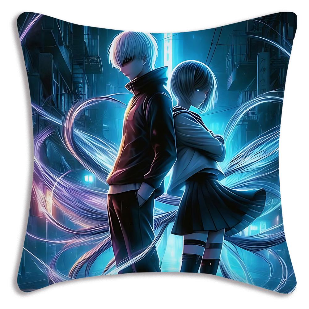 Anime For Tokyos Ghouls-Pillow Covers Cartoon Sofa Decorative Home Double-sided Printing Short Plush Cute Cushion Cover