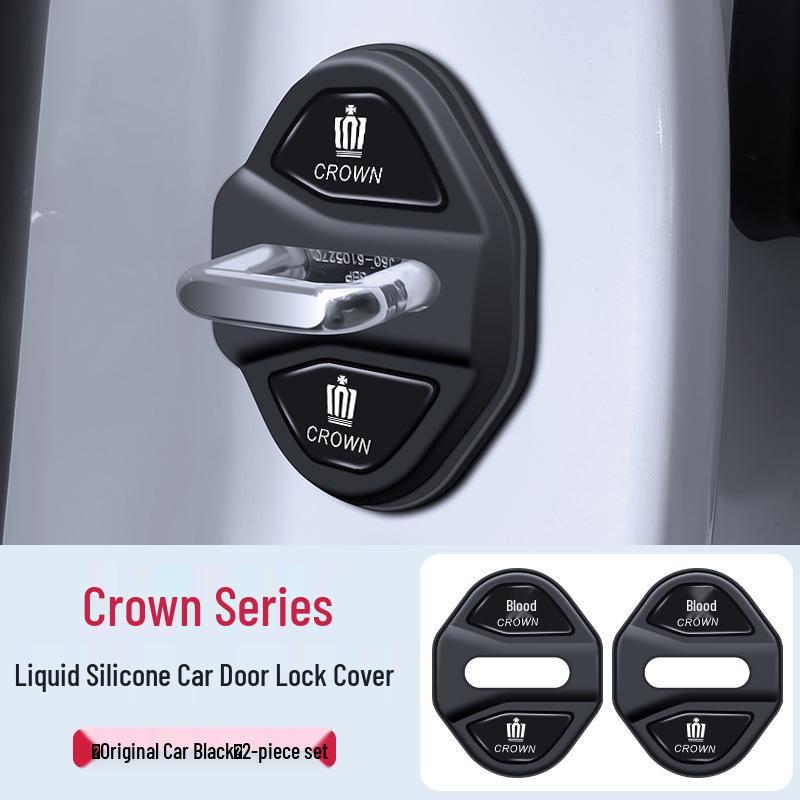 Toyota Crown Land Cruiser Door Lock Buckle Protector - Silicone Shock Absorbing Pad for 12th to 15th Generation Models