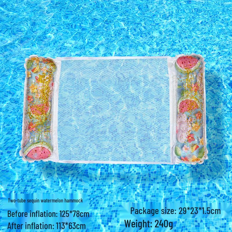 Tumbona Flotante Inflable Plegable Transfronteriza con Respaldo y Malla