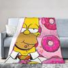 Simpsons Cartoon Blankets Velvet Autumn/Winter  Breathable Soft Throw Blankets for Bed Travel Bedding Throws