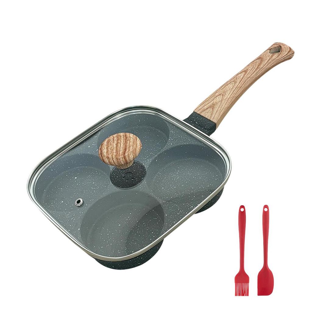 Maifan Stone Non-Stick Four-Hole Egg Pan with Lid