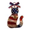 Yousheng Independence Day Patriotic Hanging Decoration, Butterfly Hummingbird Cat Bell Ornament for 4th of July, USA 250th Anniversary Stained Glass