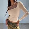 Dames blouse met vetersluiting en lange mouwen