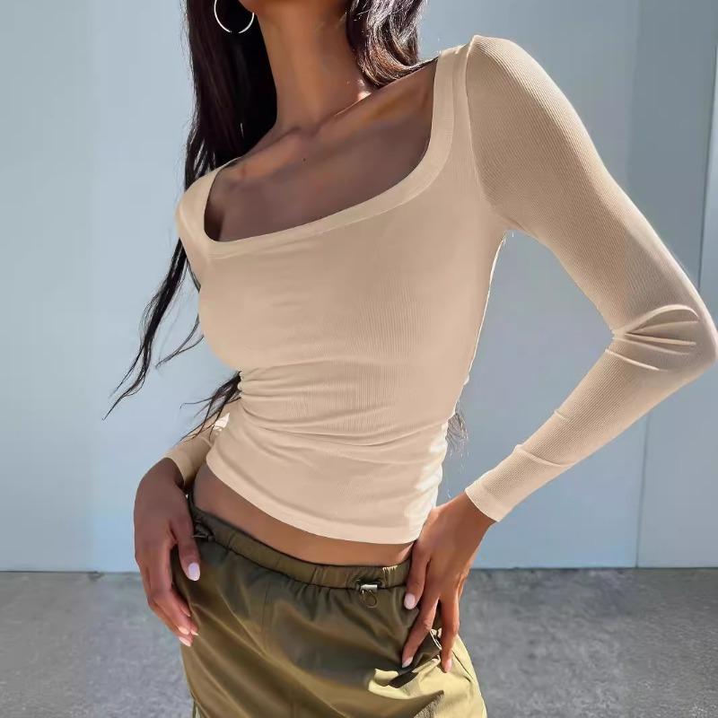 Dames blouse met vetersluiting en lange mouwen