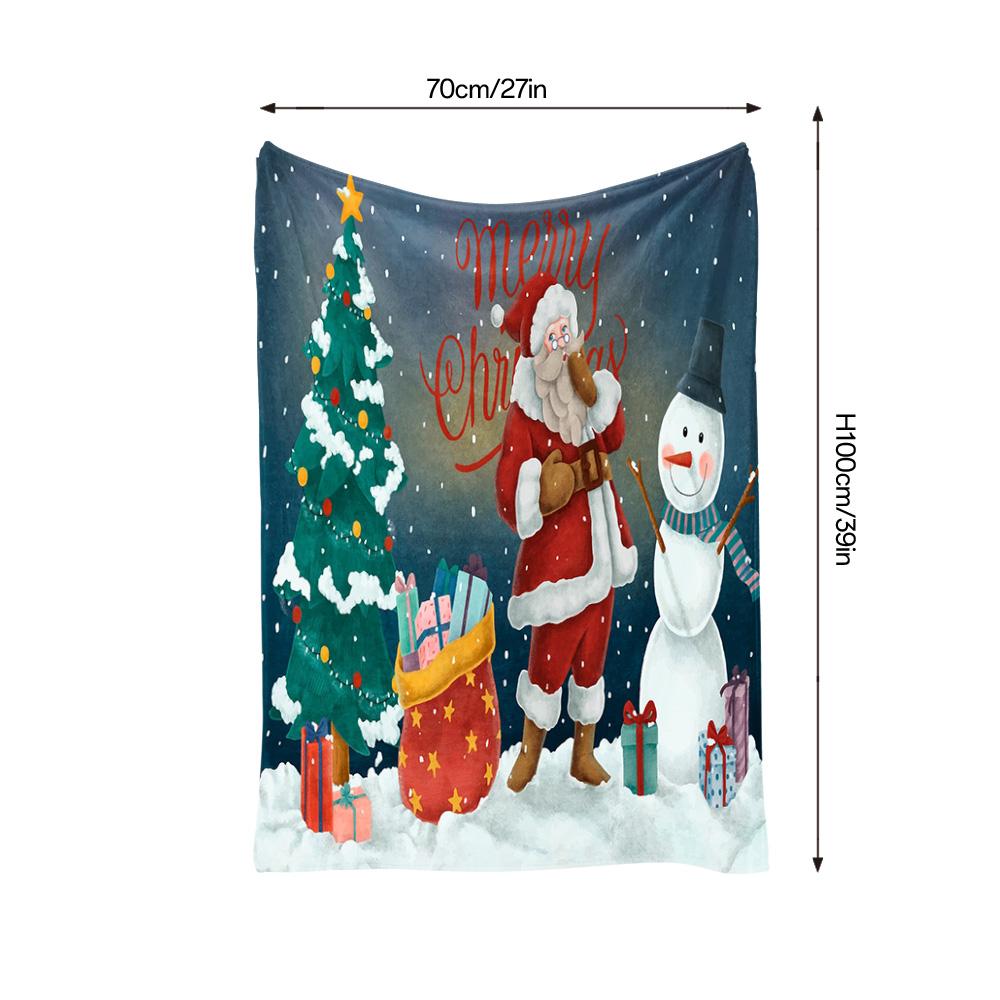 Tuniu Christmas Santa Blanket Sofa Bed Throw Warm Cozy Decorative Gift for Kids and Adults