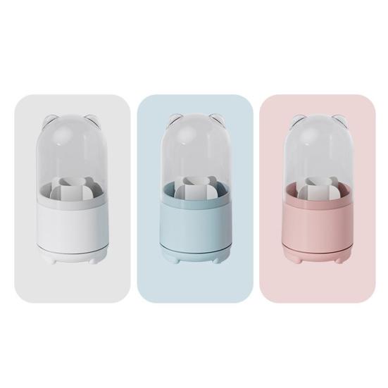 Makeup Brush Holder with Clear Lid 360-Degree Rotating Cosmetic Organizer Dust-proof Makeup Pen Organizer for Vanity Bathroom Desktop