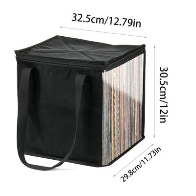 Opbergkoffer voor vinylplaten Stofdichte Draagbare Opbergtas met Deksel Handvatten voor 12 inch Vinylalbums Boeken Pos Albums Opberg