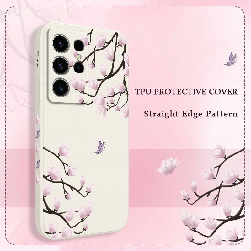 Flower Branch Dance Phone Case For Samsung Galaxy S25 S24 S23 S22 S21 S20 Ultra FE S10 S10E Plus Note 20 Ultra Silicone Cover