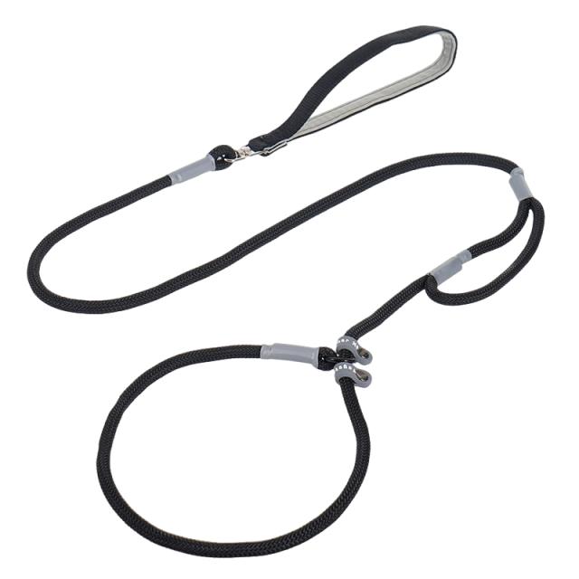 Military Grade Dog Leash Slip Chain Dual Handle Nylon Rope No Pull Training Lead Heavy Duty Pet Traction Rope for M L Dogs