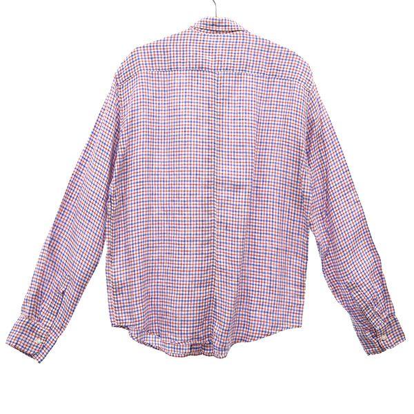 Koszula lniana w kratę Frank&Eileen z długim rękawem XS Męska Używana