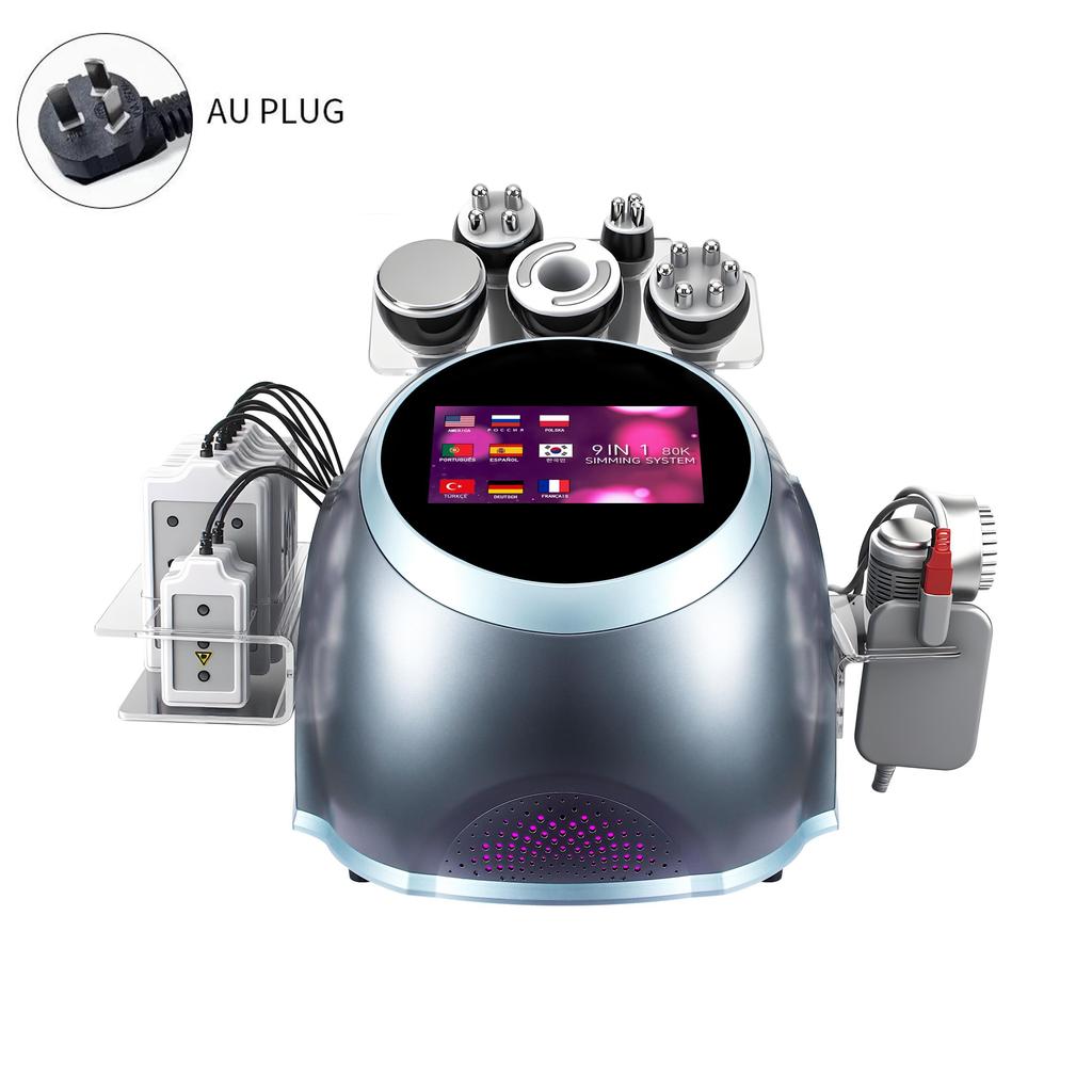 9-in-1 40kHz Cavitation 0.5MHz RF Laser 9 Heads LED Touchscreen Air Cooled 110V-220V AC Salon Body Contouring