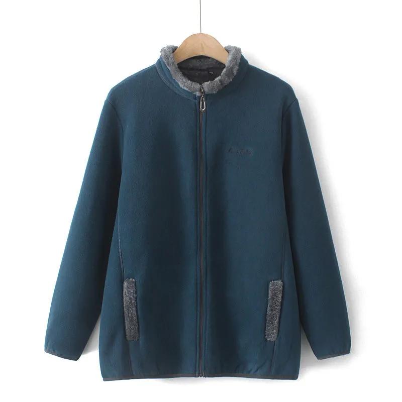 Women's Fall and Winter Fleece Thickened Jacket Middle-aged and Elderly Plus Size Shaker Tops