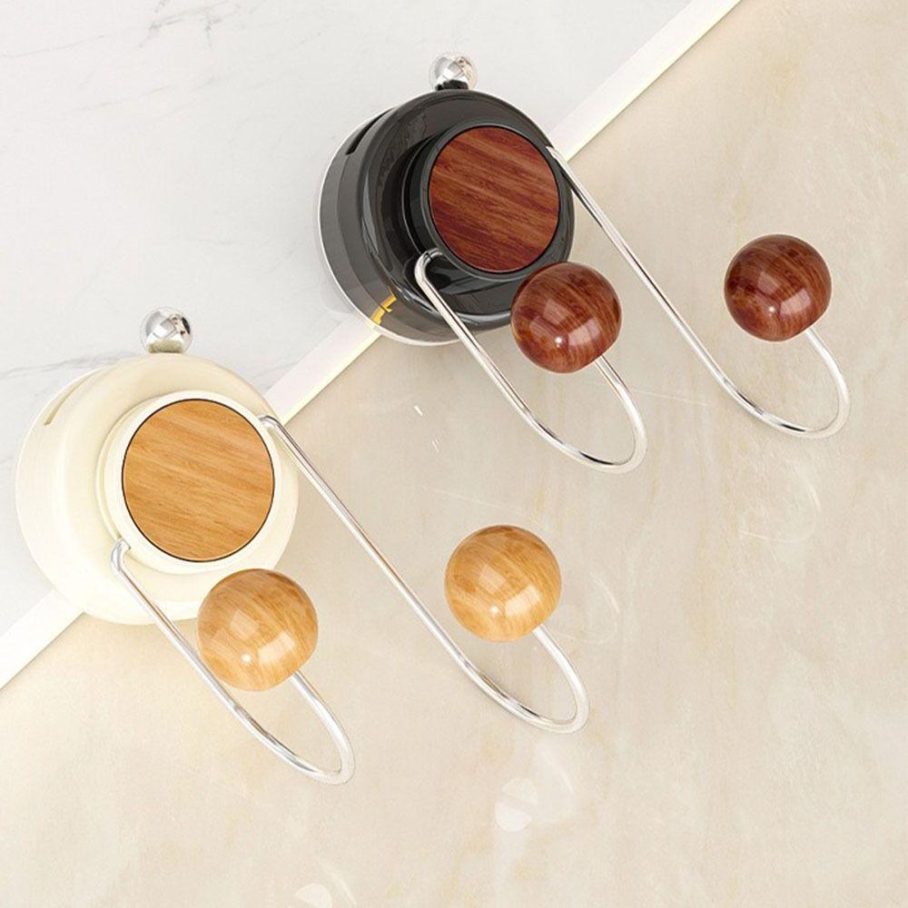 Space Saving Shower Hook Traceless Bathroom Wall Hook Suction Cup Double Hook Bathroom