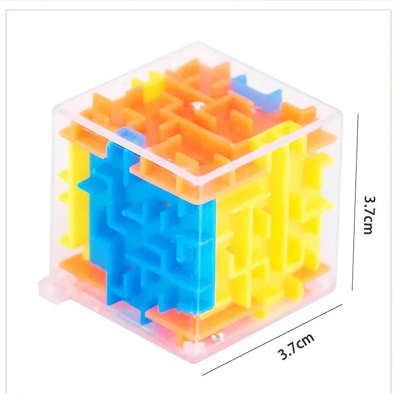 Six-Sided 3D Maze Cube, Transparent Rolling Ball Puzzle For Focus Training, Portable Mini Logic Game & Anti-Anxiety Fidget Toy