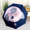 1pc Elephant Family Automatic Folding Umbrella - Compact 8-Rib Design, Durable Plastic & Iron, Lightweight for Outdoor Daily Use076