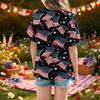 Girls Short Sleeve T Shirt Independence Day Print Kids Casual Tee Top Lightweight Breathable Soft Fabric Summer Shirt for Children